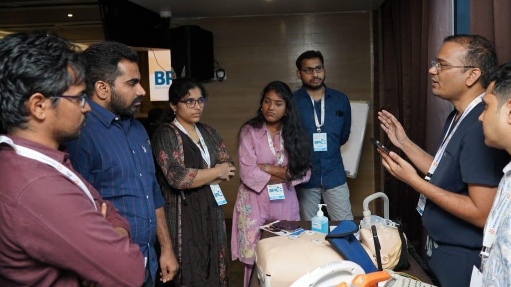 Dr. Raghupathi during a pediatric consultation